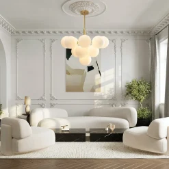 Milky Glass Cluster Bubble Chandelier