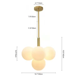 Milky Glass Cluster Bubble Chandelier