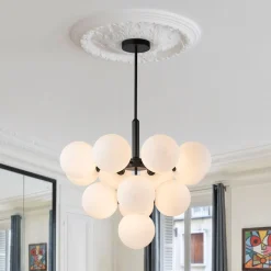 Milky Glass Cluster Bubble Chandelier