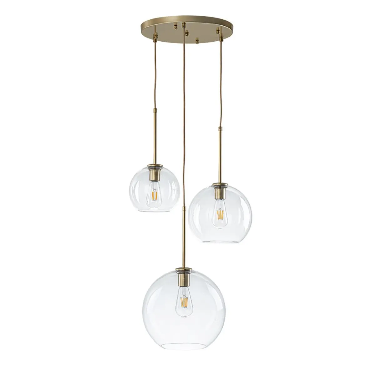Minimalist Cluster Clear Glass Globe 3-Light Pendant