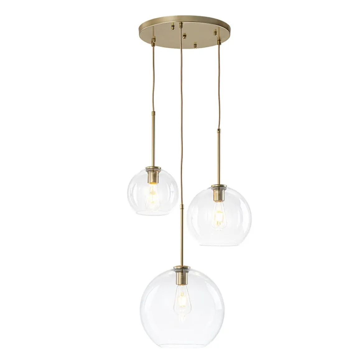 Minimalist Cluster Clear Glass Globe 3-Light Pendant