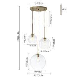 Minimalist Cluster Clear Glass Globe 3-Light Pendant