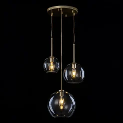 Minimalist Cluster Clear Glass Globe 3-Light Pendant