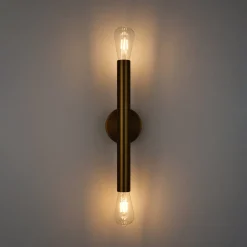 Minimalist 2-Light Linear Tube Vanity Wall Sconce
