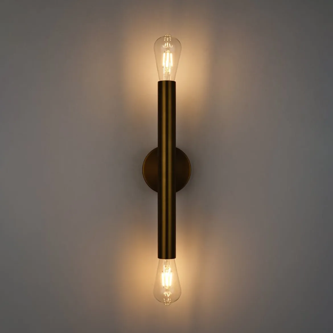 Minimalist 2-Light Linear Tube Vanity Wall Sconce