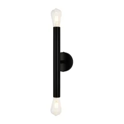 Minimalist 2-Light Linear Tube Vanity Wall Sconce