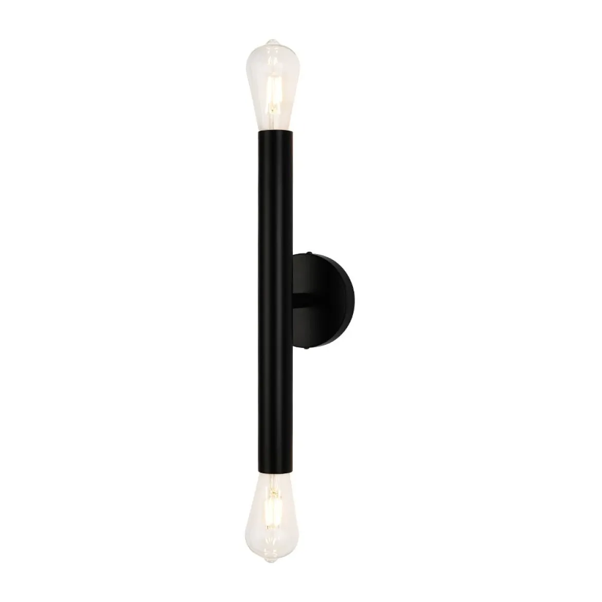 Minimalist 2-Light Linear Tube Vanity Wall Sconce