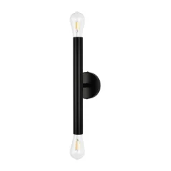 Minimalist 2-Light Linear Tube Vanity Wall Sconce