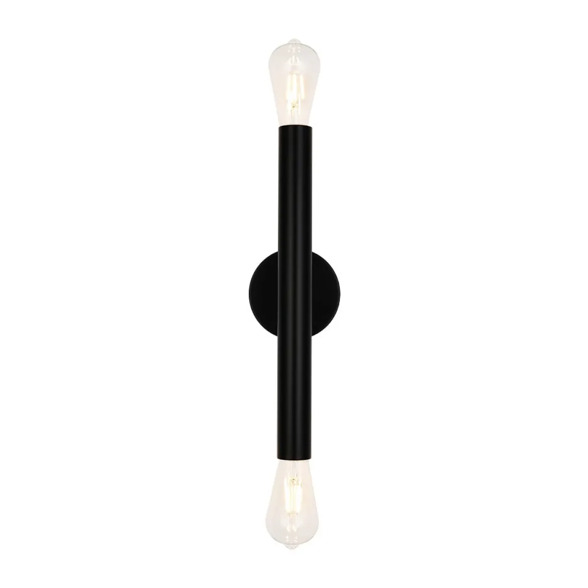 Minimalist 2-Light Linear Tube Vanity Wall Sconce