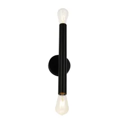 Minimalist 2-Light Linear Tube Vanity Wall Sconce