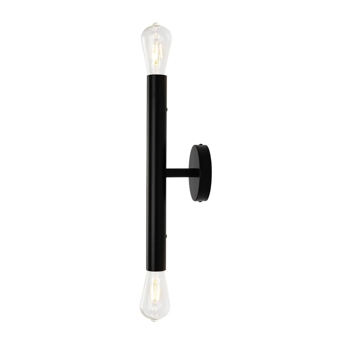 Minimalist 2-Light Linear Tube Vanity Wall Sconce