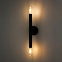 Minimalist 2-Light Linear Tube Vanity Wall Sconce