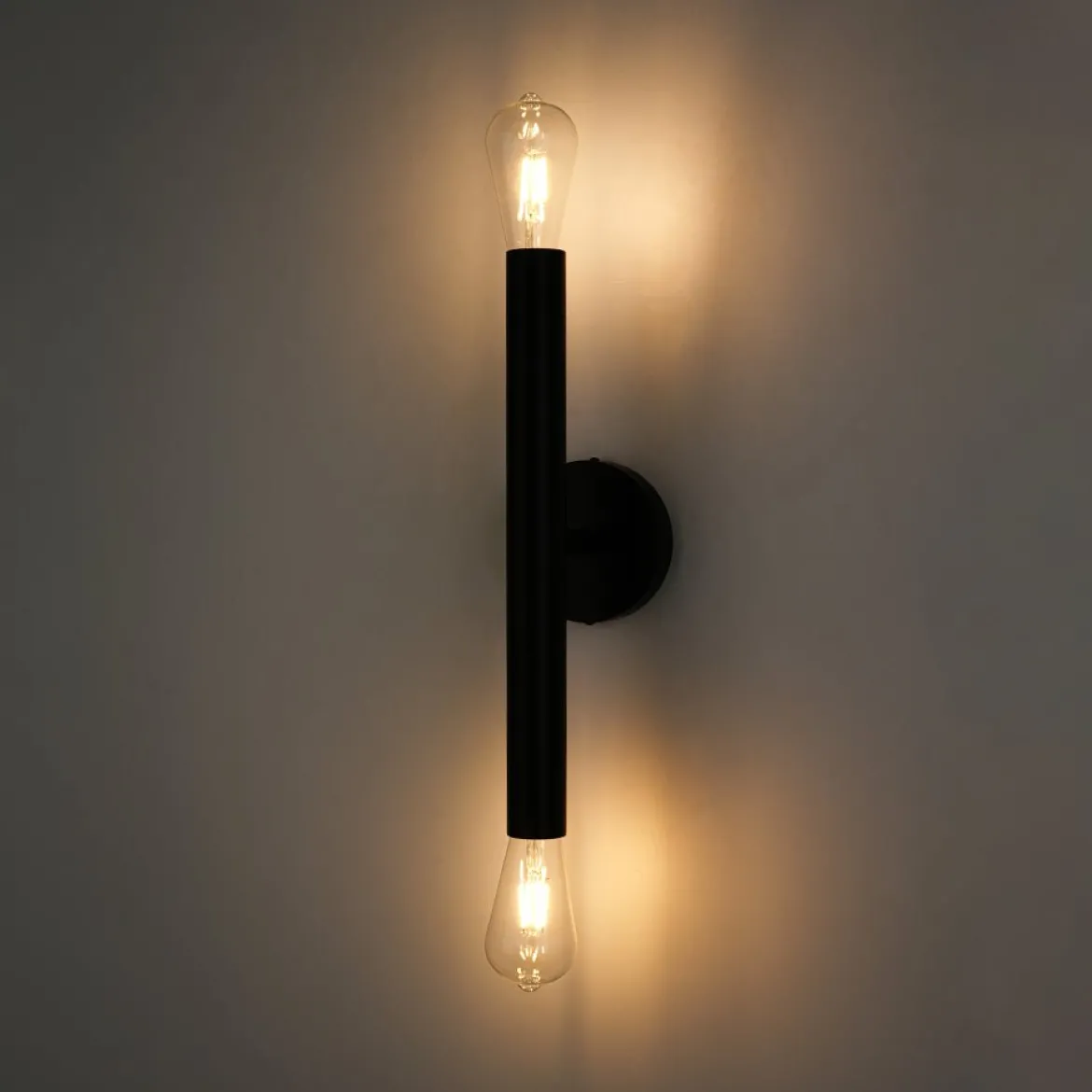 Minimalist 2-Light Linear Tube Vanity Wall Sconce