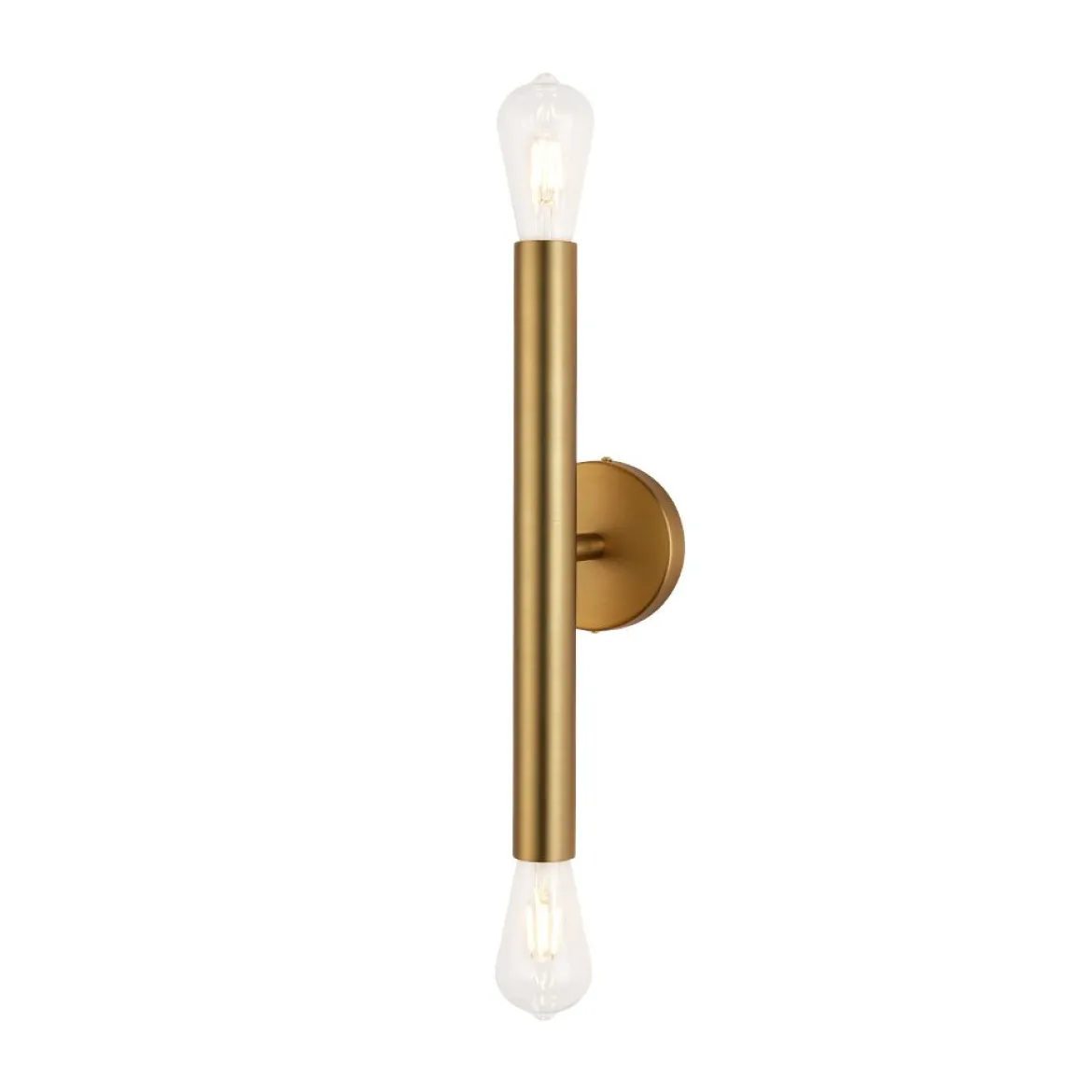 Minimalist 2-Light Linear Tube Vanity Wall Sconce