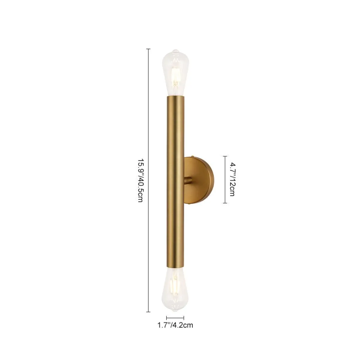 Minimalist 2-Light Linear Tube Vanity Wall Sconce