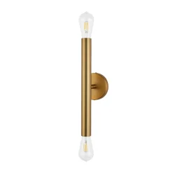 Minimalist 2-Light Linear Tube Vanity Wall Sconce