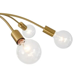 Minimalist 6-Light Metal Round Sputnik Swoop Chandelier