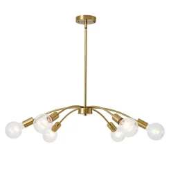 Minimalist 6-Light Metal Round Sputnik Swoop Chandelier