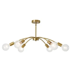 Minimalist 6-Light Metal Round Sputnik Swoop Chandelier