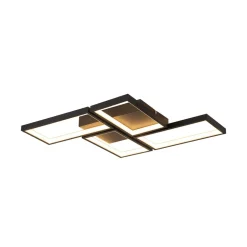 Minimalist 4-light Rectangular Dimmable LED Semi Flush Mount