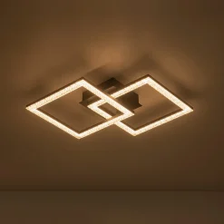 Minimalist 2-light Square Dimmable LED Semi Flush Mount