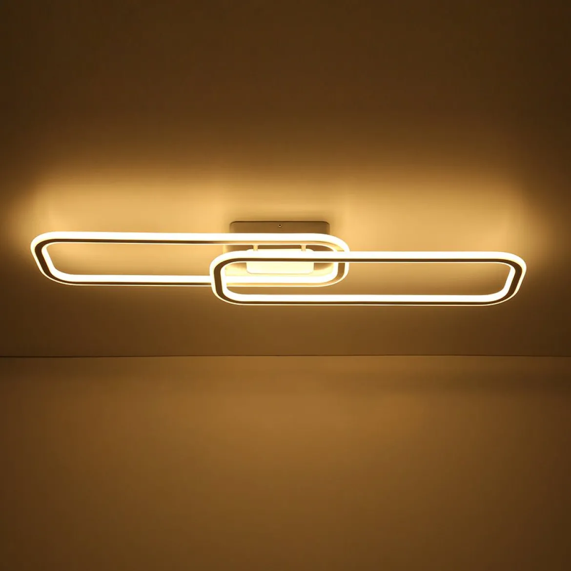 Minimalist Linear Rectangular Ring Dimmable LED Ceiling Light
