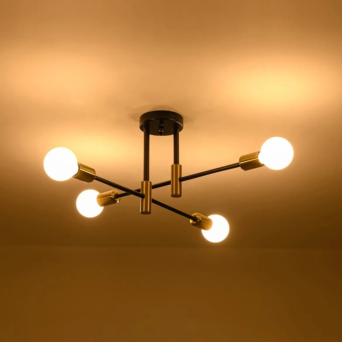 Minimalist Linear Tiered Sputnik Semi Flush Ceiling Light