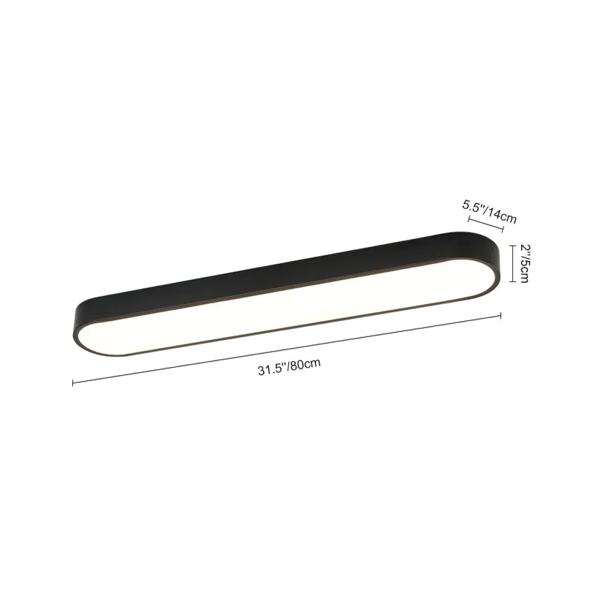 Minimalist Long Oval Dimmable LED Flush Mount Ceiling Light