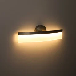 Minimalist Nickel Arched Dimmable LED Vanity Wall Light