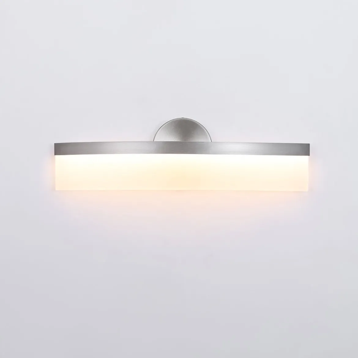 Minimalist Nickel Arched Dimmable LED Vanity Wall Light