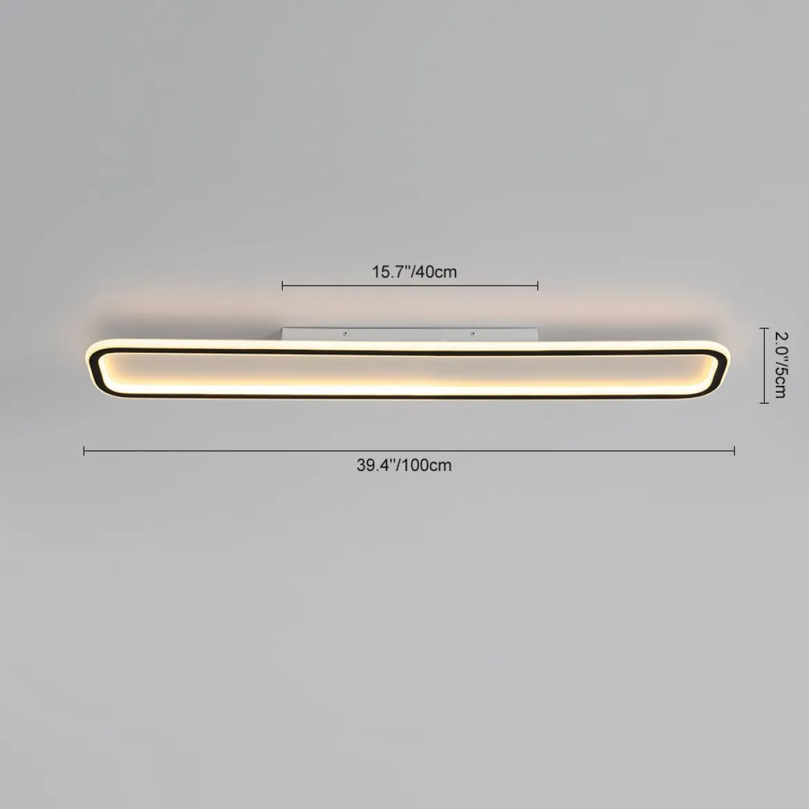 Minimalist Streamlined Rectangular Warm LED Ceiling Light