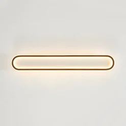 Minimalist Wood Grain Dimmable LED Oval Ring Ceiling Light