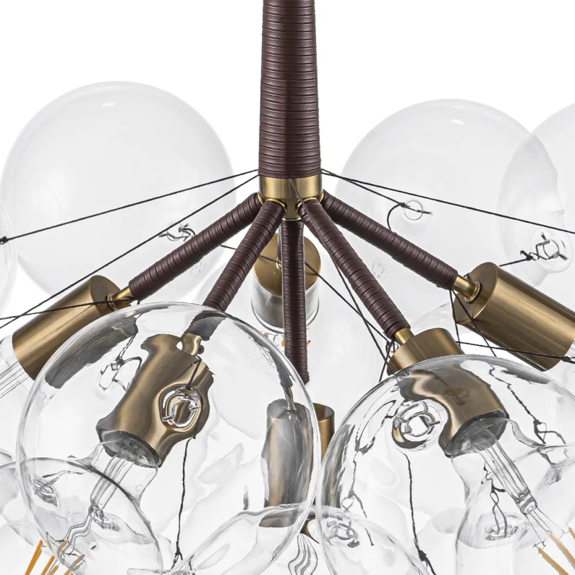 Mocha Mousse Clear Glass Globe Cluster Bubble Chandelier