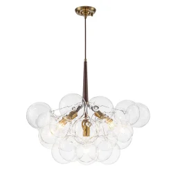 Mocha Mousse Clear Glass Globe Cluster Bubble Chandelier
