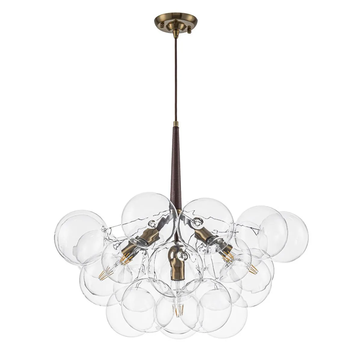 Mocha Mousse Clear Glass Globe Cluster Bubble Chandelier