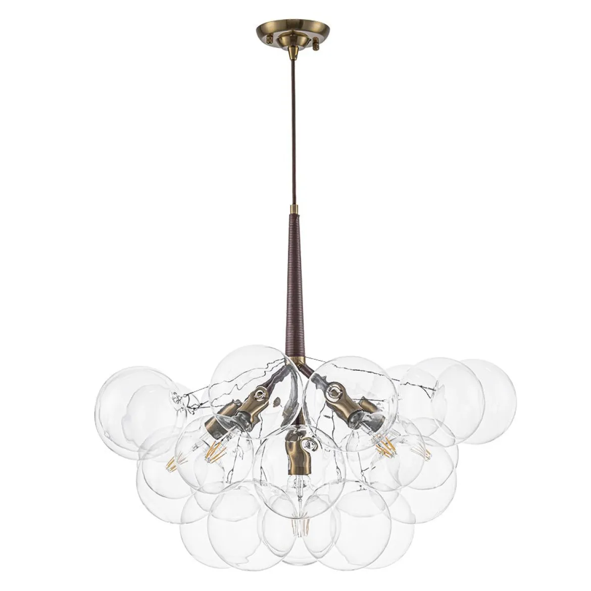 Mocha Mousse Clear Glass Globe Cluster Bubble Chandelier