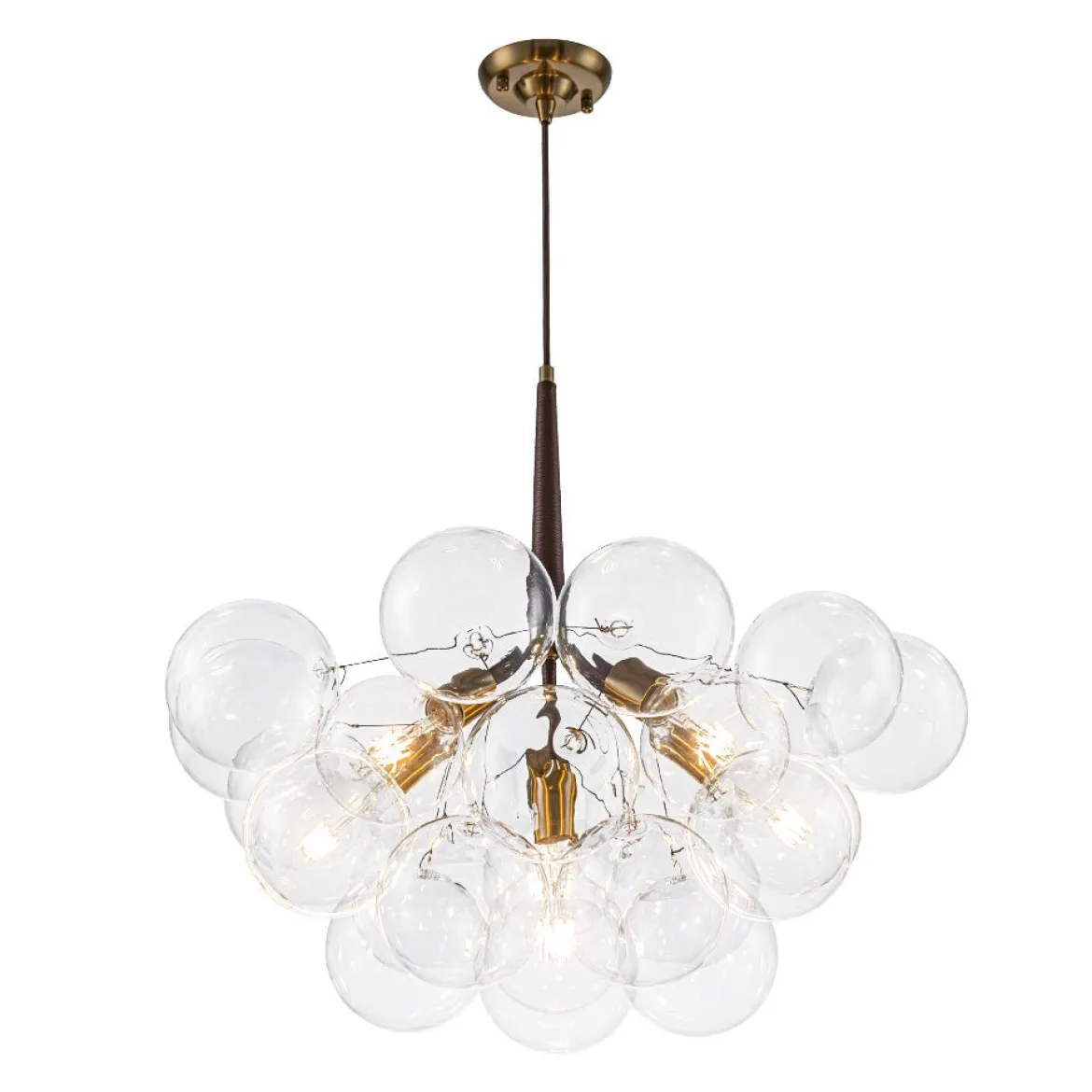 Mocha Mousse Clear Glass Globe Cluster Bubble Chandelier