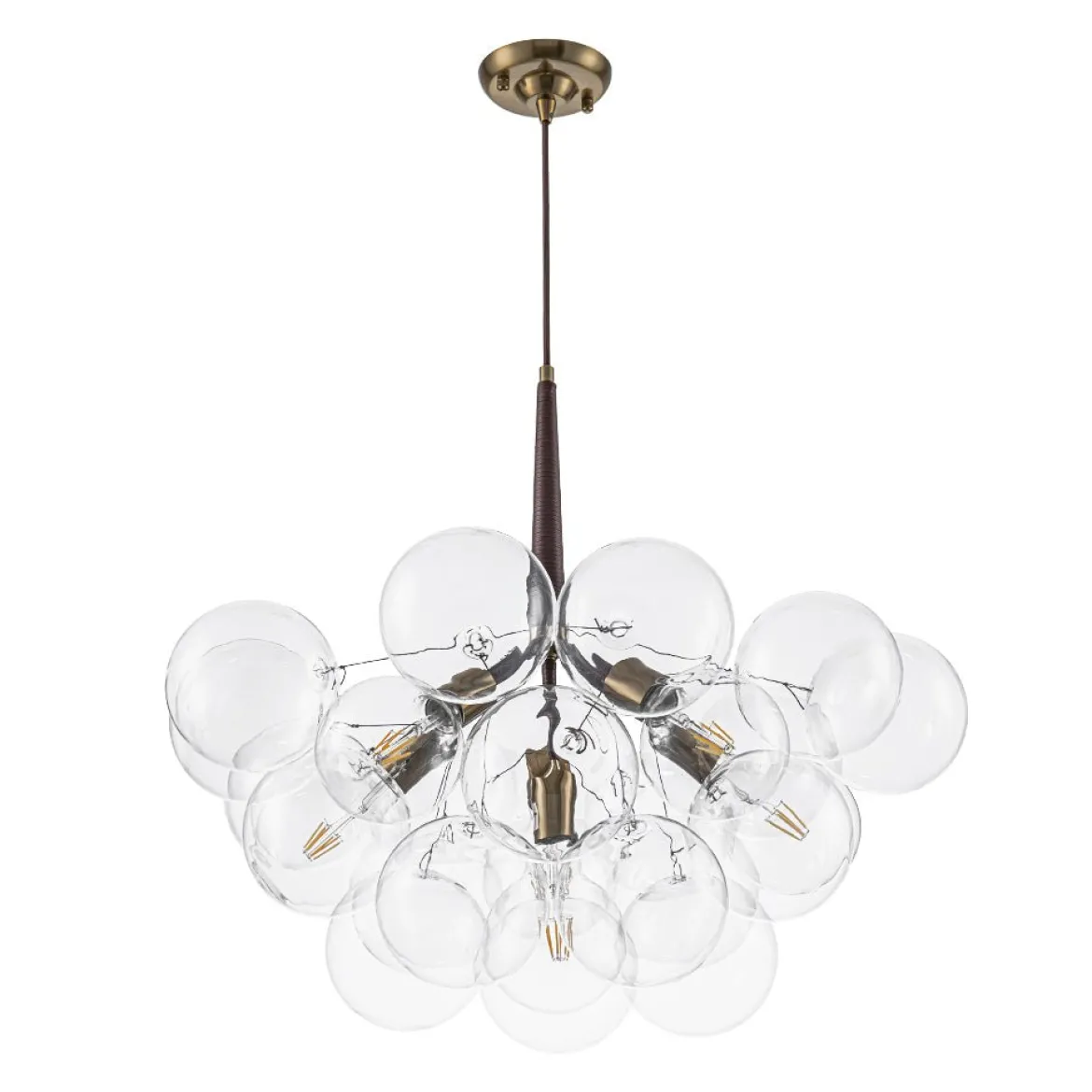 Mocha Mousse Clear Glass Globe Cluster Bubble Chandelier