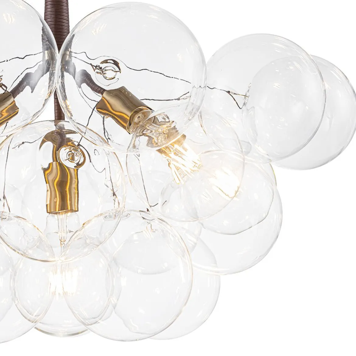 Mocha Mousse Clear Glass Globe Cluster Bubble Chandelier