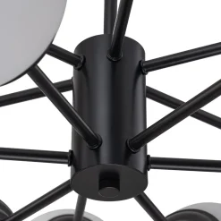 Modern Black Opal Glass Globe Sputnik Chandelier