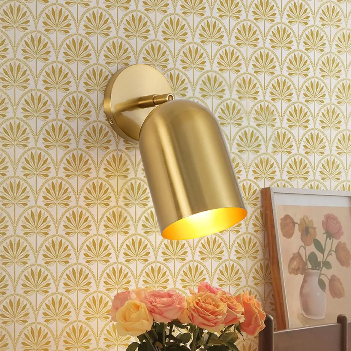Modern Brass Adjustable Single Ceiling Spotlight Wall Light
