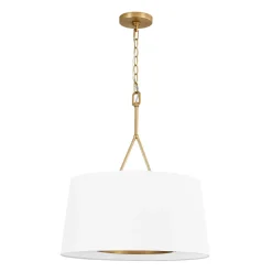Modern Candle Style Fabric Wide Drum Cage Pendant Light