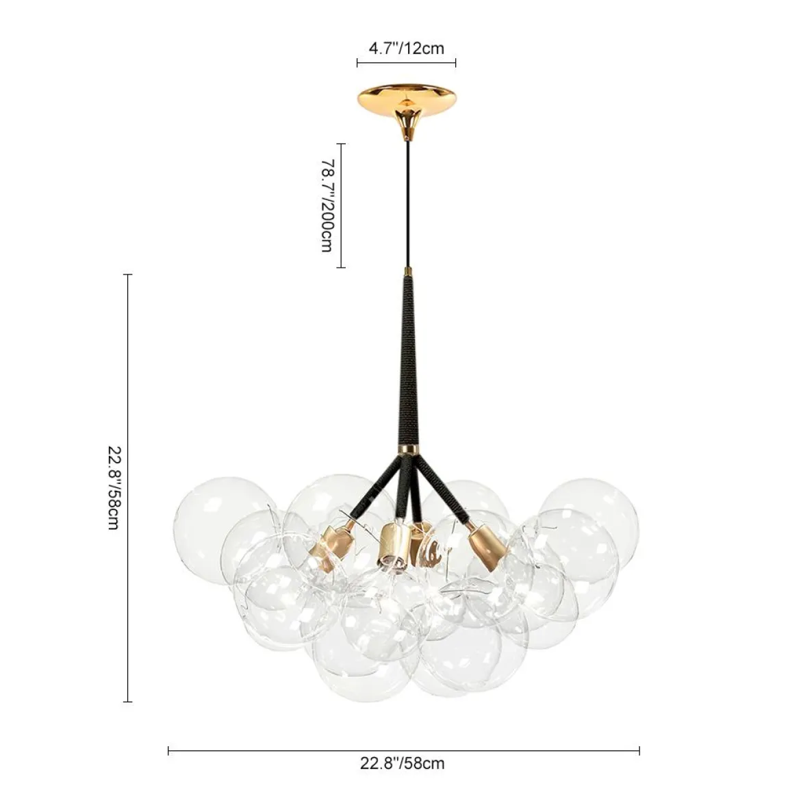Modern Cluster Glass Bubble Chandelier