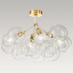 Modern Cluster Glass Bubble Chandelier / Semi Flush