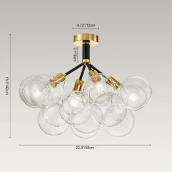 Modern Cluster Glass Bubble Chandelier / Semi Flush