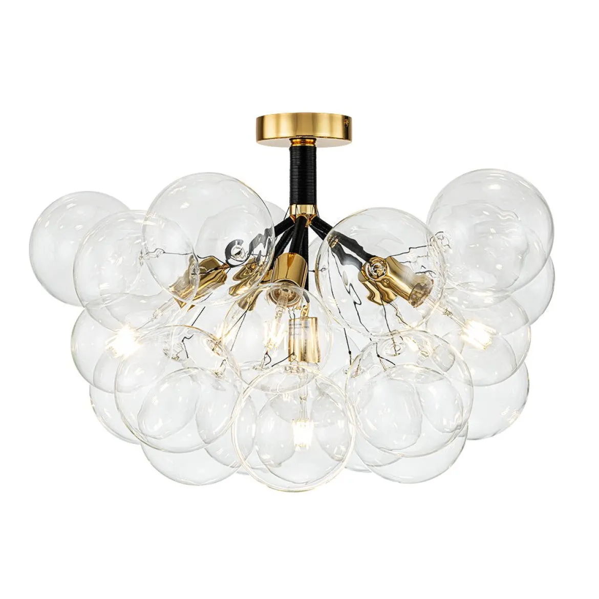 Modern Cluster Glass Bubble Chandelier / Semi Flush