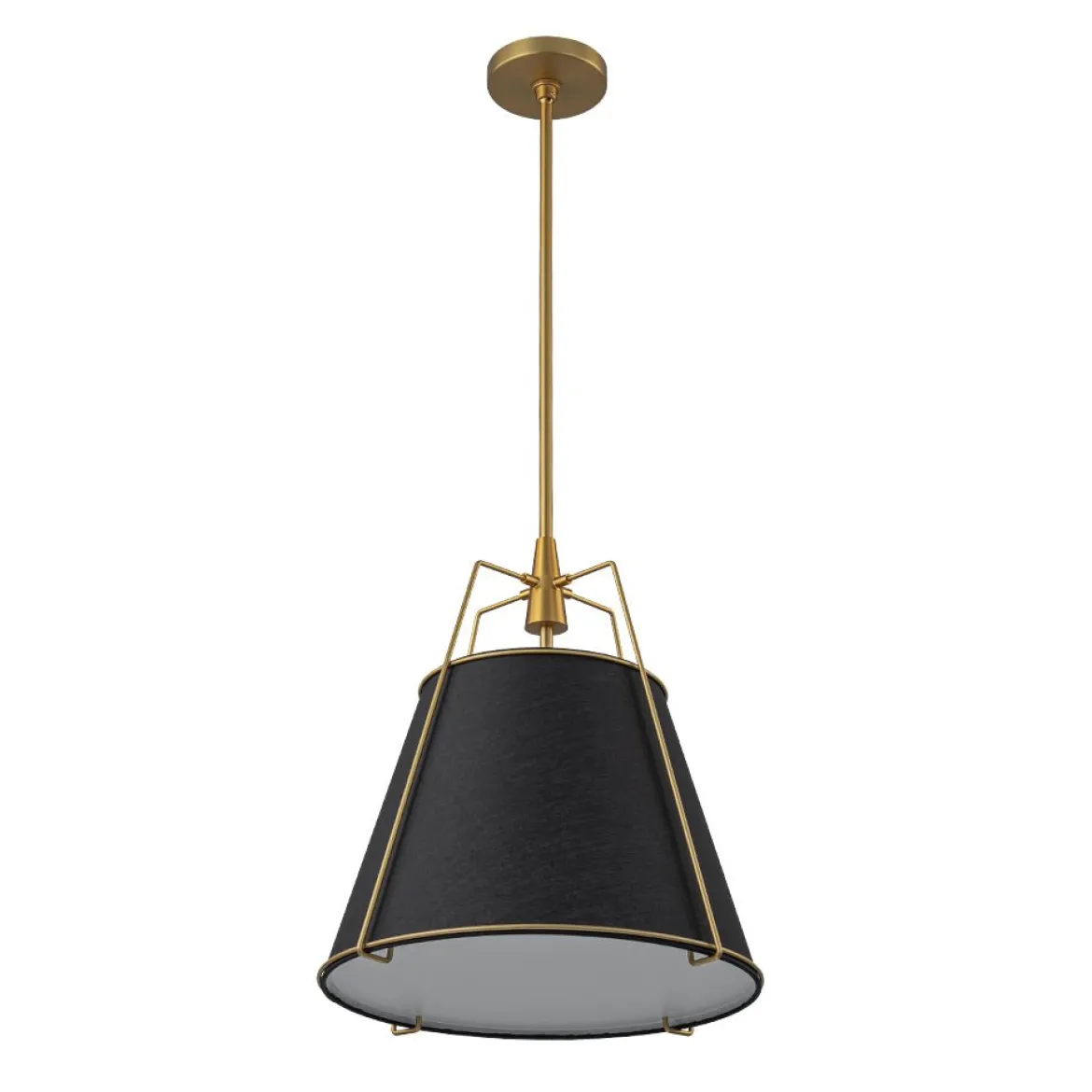 Modern Fabric Conical Drum Cage Pendant Light
