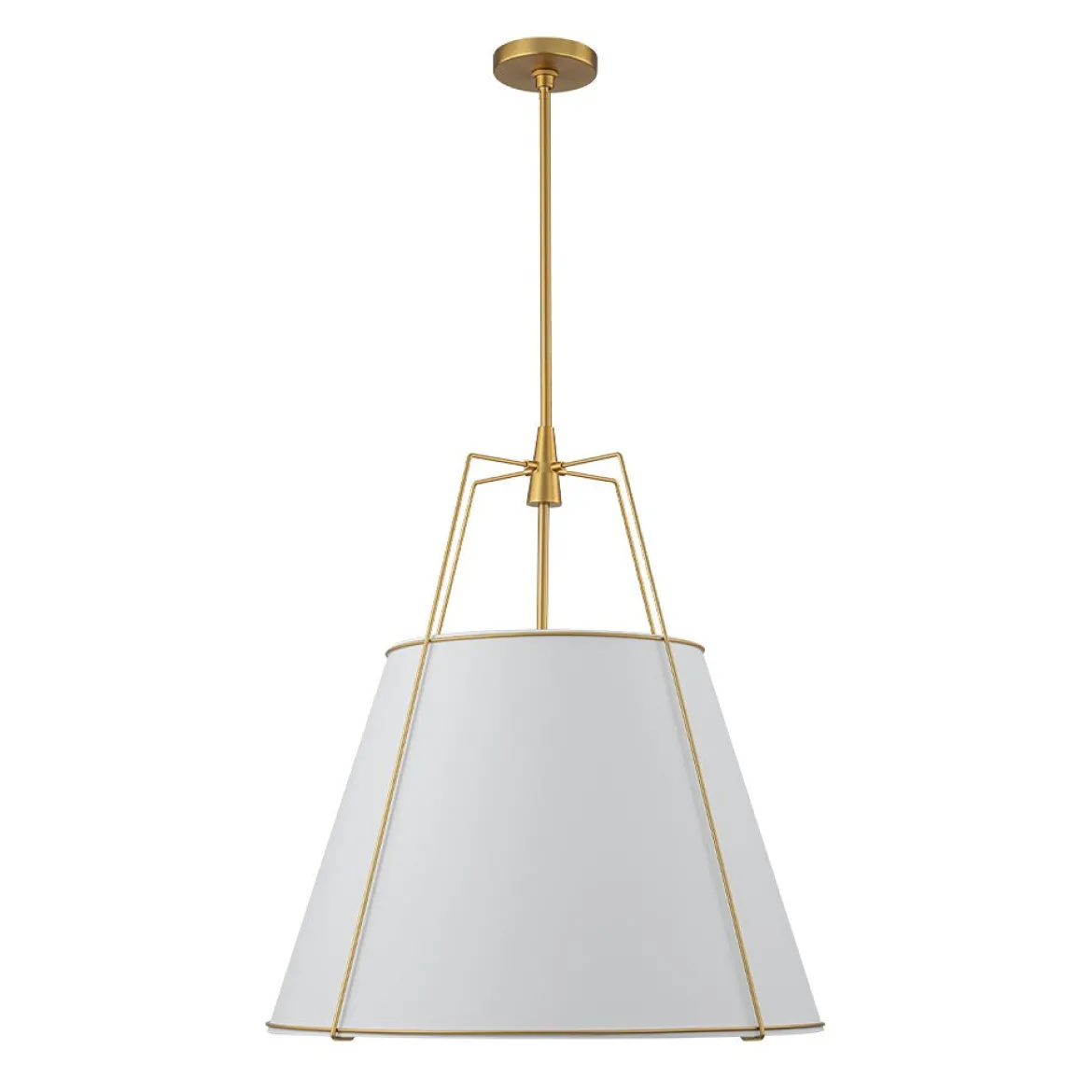 Modern Fabric Conical Drum Cage Pendant Light