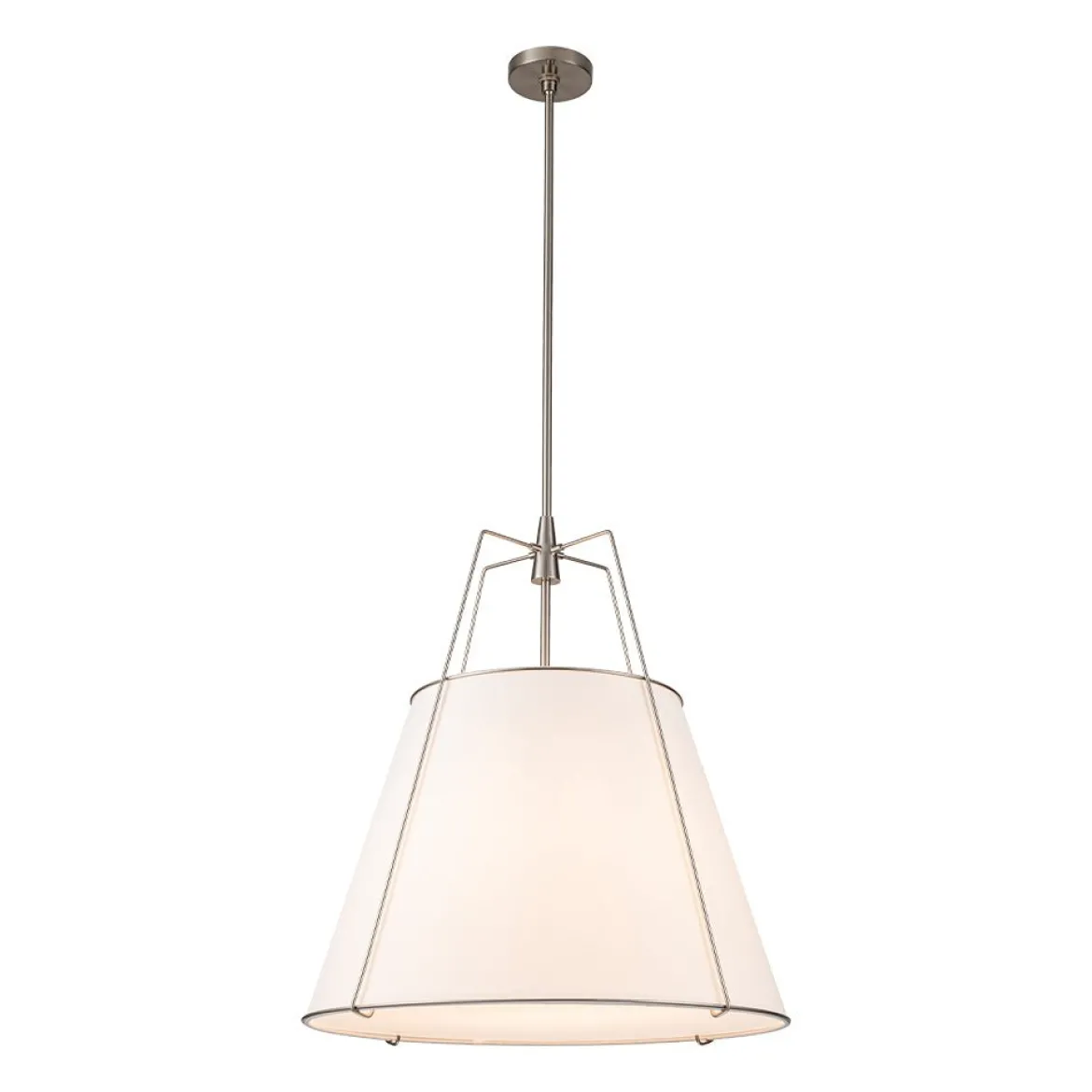 Modern Fabric Conical Drum Cage Pendant Light