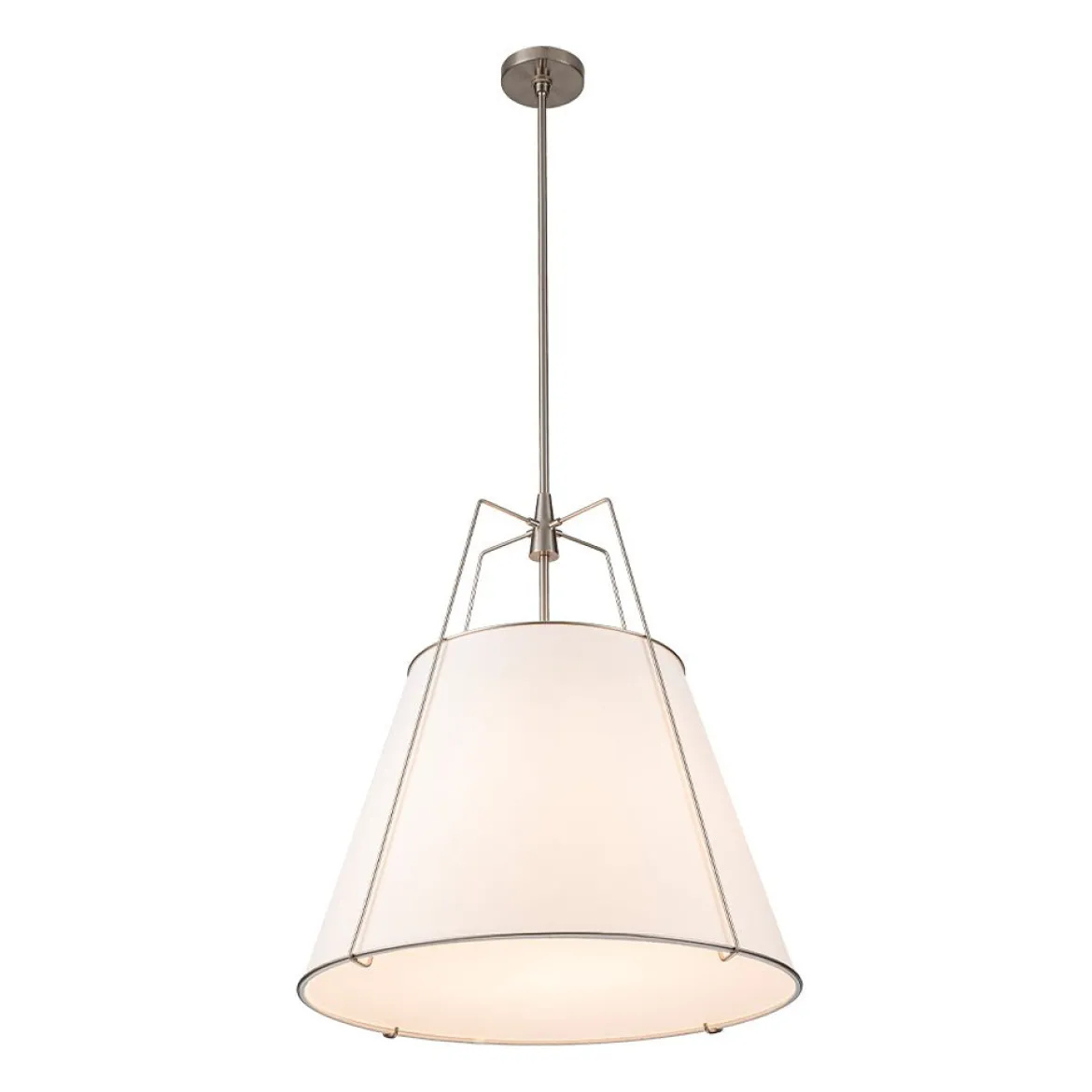 Modern Fabric Conical Drum Cage Pendant Light